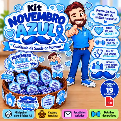 Kit Novembro Azul – Painel, Cestinha e Recadinhos Educativos (cópia) — capa do material