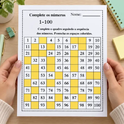 Kit Números em Ordem: Atividades de Sequência Numérica para Imprimir — amostra 1: Ano escolar