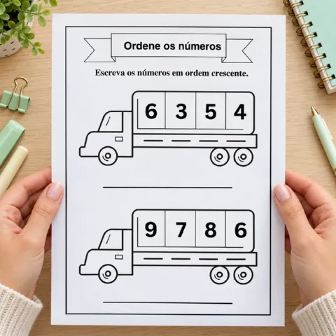Kit Números em Ordem: Atividades de Sequência Numérica para Imprimir — amostra 5: Atividades lúdicas de matemática com…