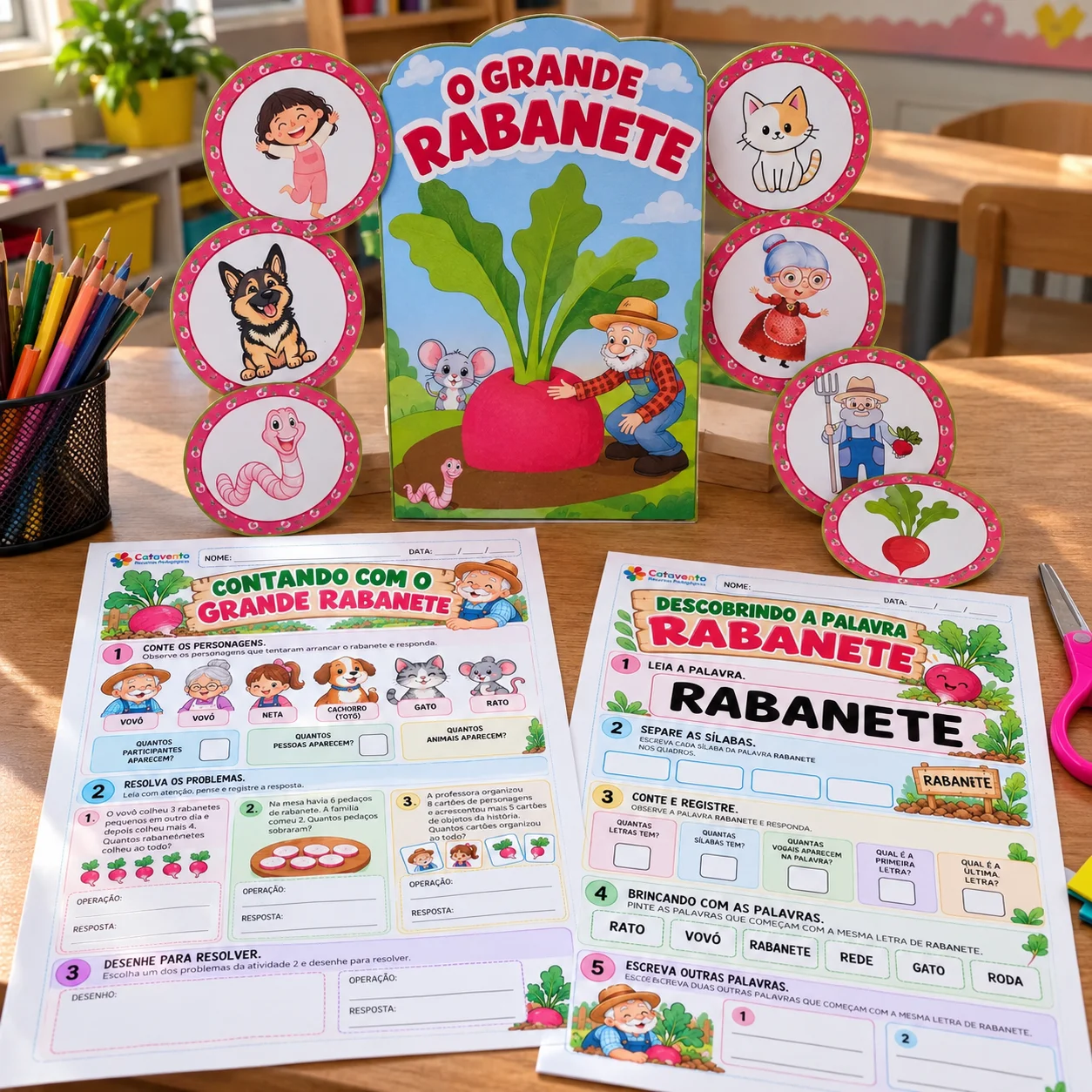 Kit O Grande Rabanete: Luva de História e Atividades — Alfabetização para 2º ano: Kit pedagógico com luva de história e…