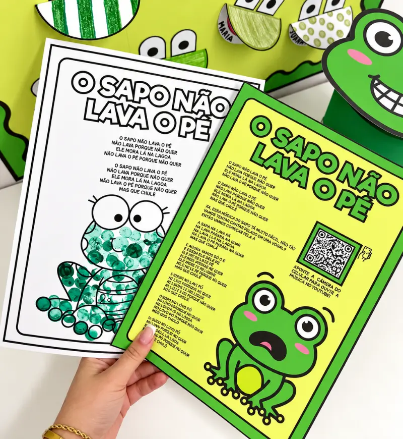 Kit O Sapo Não Lava o Pé | Arquivo em PDF Educação Infantil — amostra 3: Um material lúdico e interativo inspirado na…