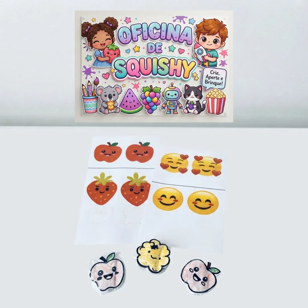 KIt Oficina de Paper Squishy / Squishy para o dia das crianças — amostra 2: Oficina de Squishy e Paper Squishy atividade…
