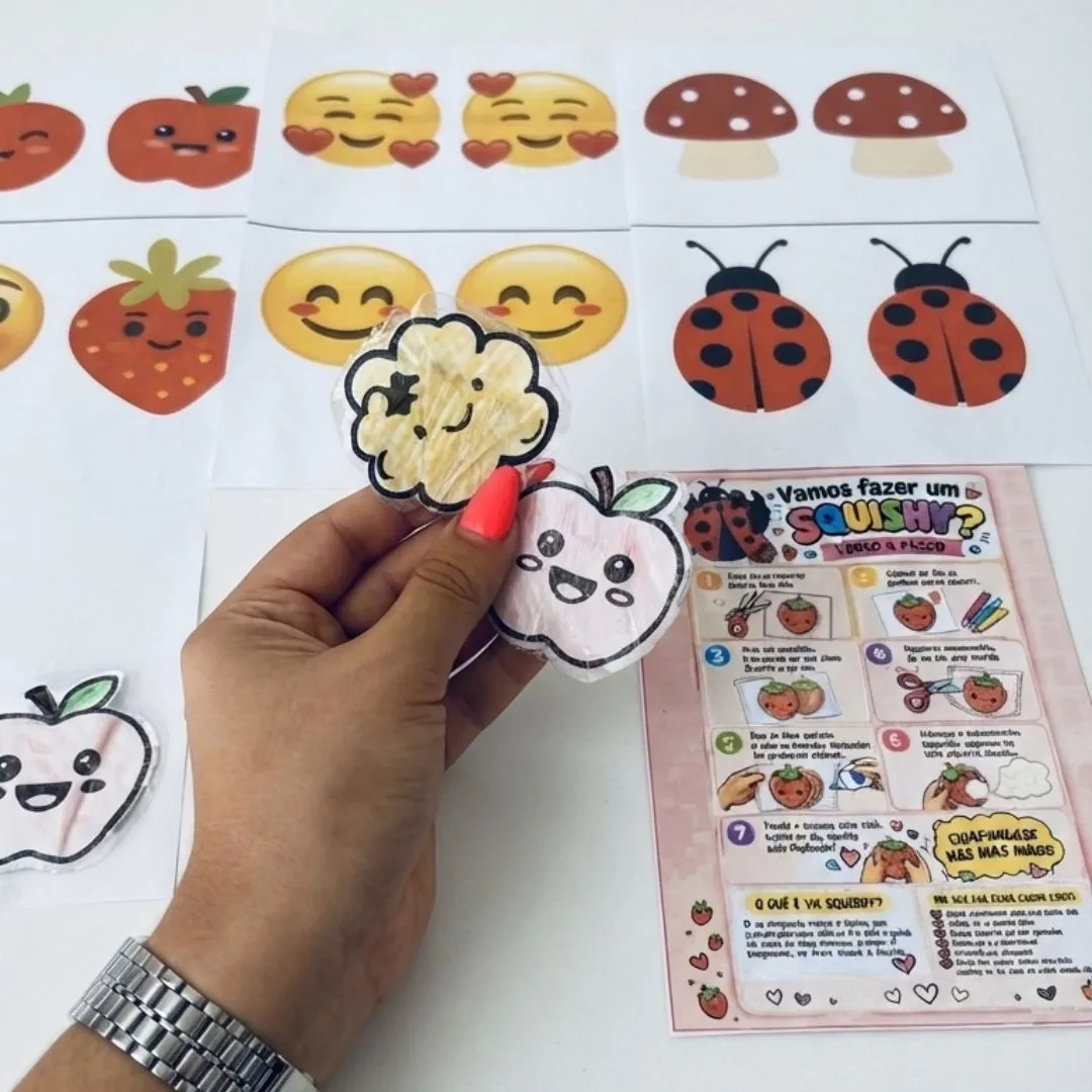 KIt Oficina de Paper Squishy / Squishy para o dia das crianças — amostra 3: Oficina de Squishy e Paper Squishy atividade…