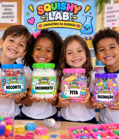 Kit Oficina de Squishy de Papel para Imprimir — capa do material