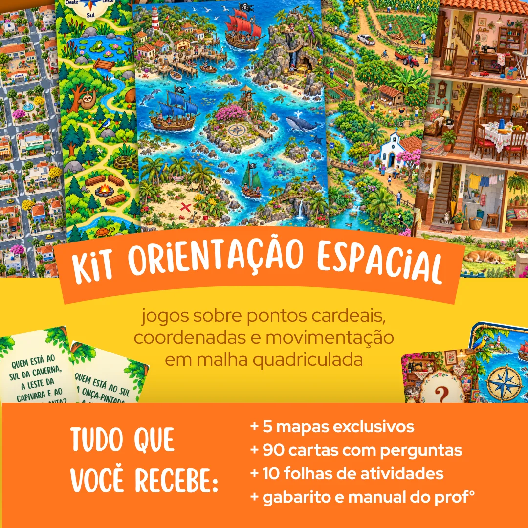 Kit Orientação Espacial | Jogos e atividades de Geografia e Matemática — capa do material