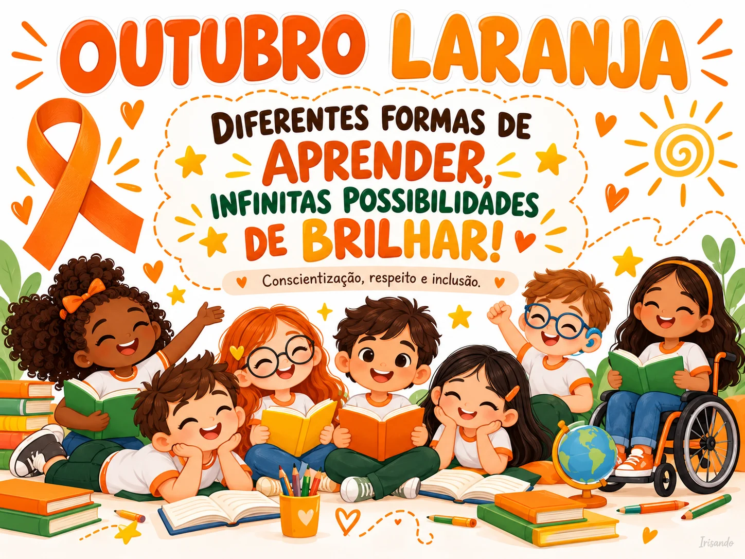 Kit Outubro Laranja – Painel + Cartão Lembrancinha | Irisando — amostra 5: Kit Outubro Laranja com painel 3x3 e cartões…