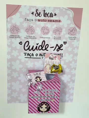 Kit Outubro Rosa – Caixa Motivacional e Painel para Bambolê . — amostra 1: O material contém