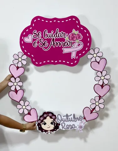 Kit Outubro Rosa – Caixa Motivacional e Painel para Bambolê . — amostra 5: Kit Outubro Rosa para imprimir com caixa…