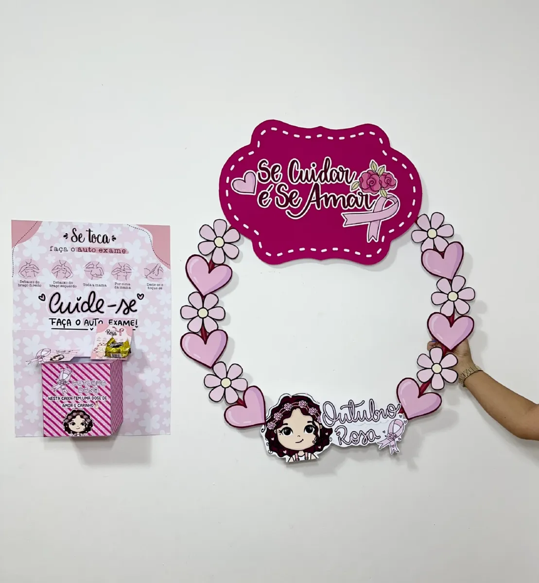 Kit Outubro Rosa – Caixa Motivacional e Painel para Bambolê . — Datas comemorativas para Todas as séries: Kit Outubro Rosa…