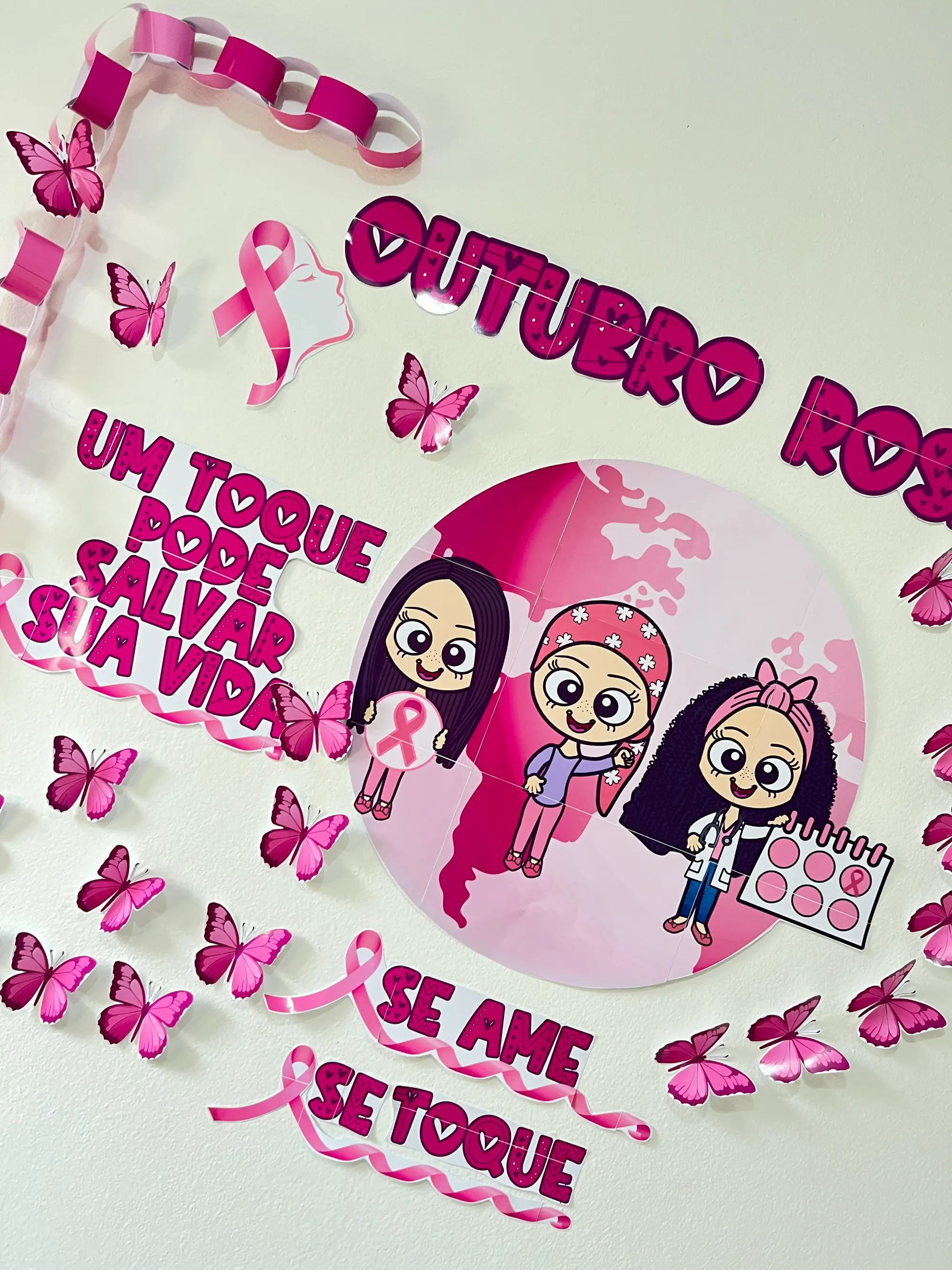 Kit Outubro Rosa: Conscientização e Autocuidado — amostra 2: Material temático de Outubro Rosa para conscientizar sobre o…