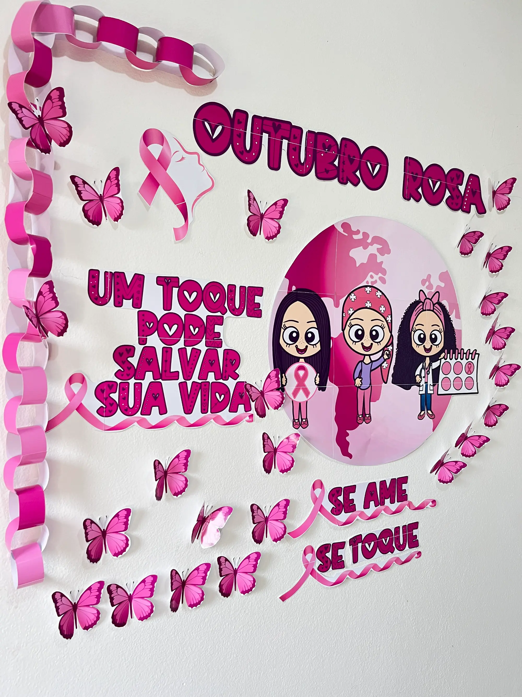 Kit Outubro Rosa: Conscientização e Autocuidado — amostra 4: Material temático de Outubro Rosa para conscientizar sobre o…