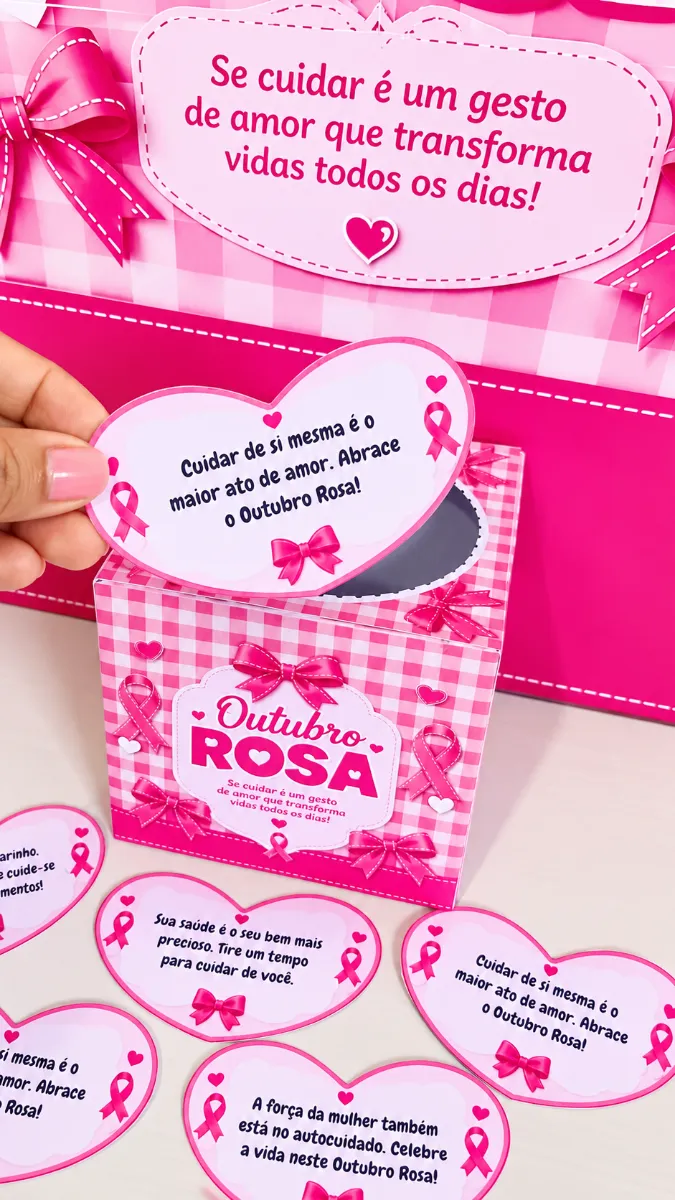 Kit Outubro Rosa – Cuidar É Um Ato De Amor Em PDF! — amostra 2: 📌 O KIT CONTÉM