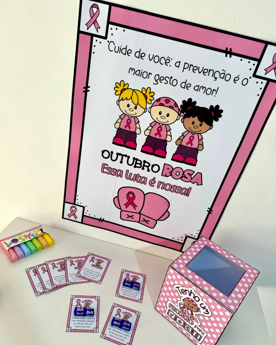 Kit Outubro Rosa E. Infantil e iniciais, Ensino Fundamental. — amostra 3: Estimular a afetividade