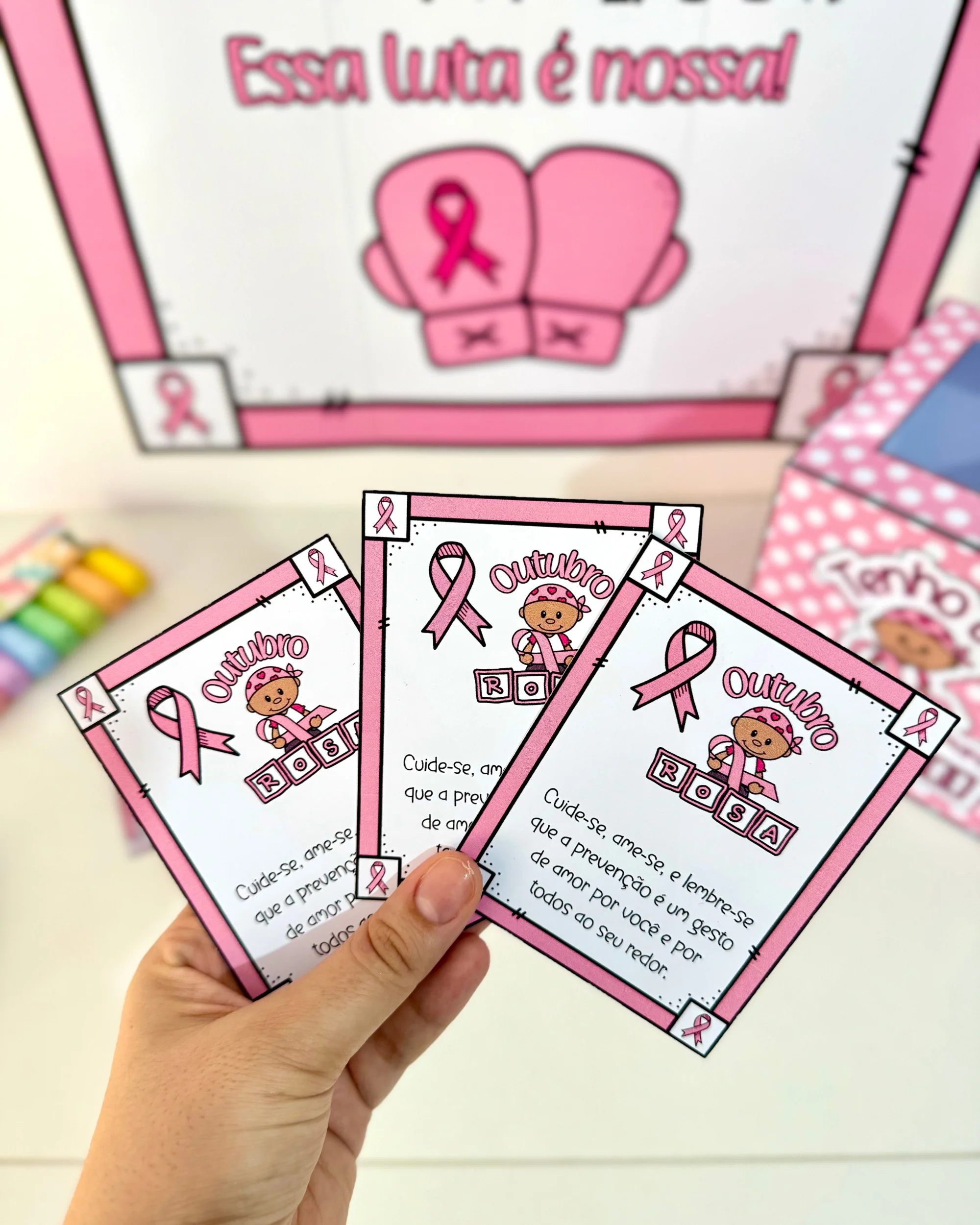 Kit Outubro Rosa E. Infantil e séries iniciaisdoEnsino Fundamental. — amostra 4: Desenvolver a coordenação motora fina