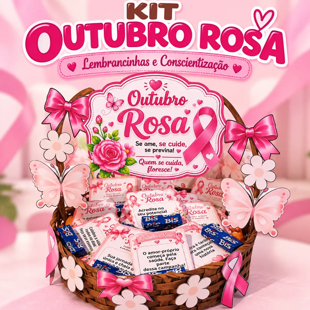 Kit Outubro Rosa – Mimo Especial Em PDF! — Atividades para 1º ano: Mimo especial de Outubro Rosa com cartões de…