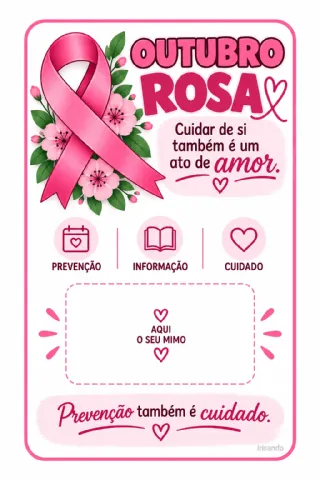 KIT OUTUBRO ROSA — PAINEL + LEMBRANCINHA — amostra 2: Uma proposta delicada e impactante para trabalhar o Outubro Rosa com…