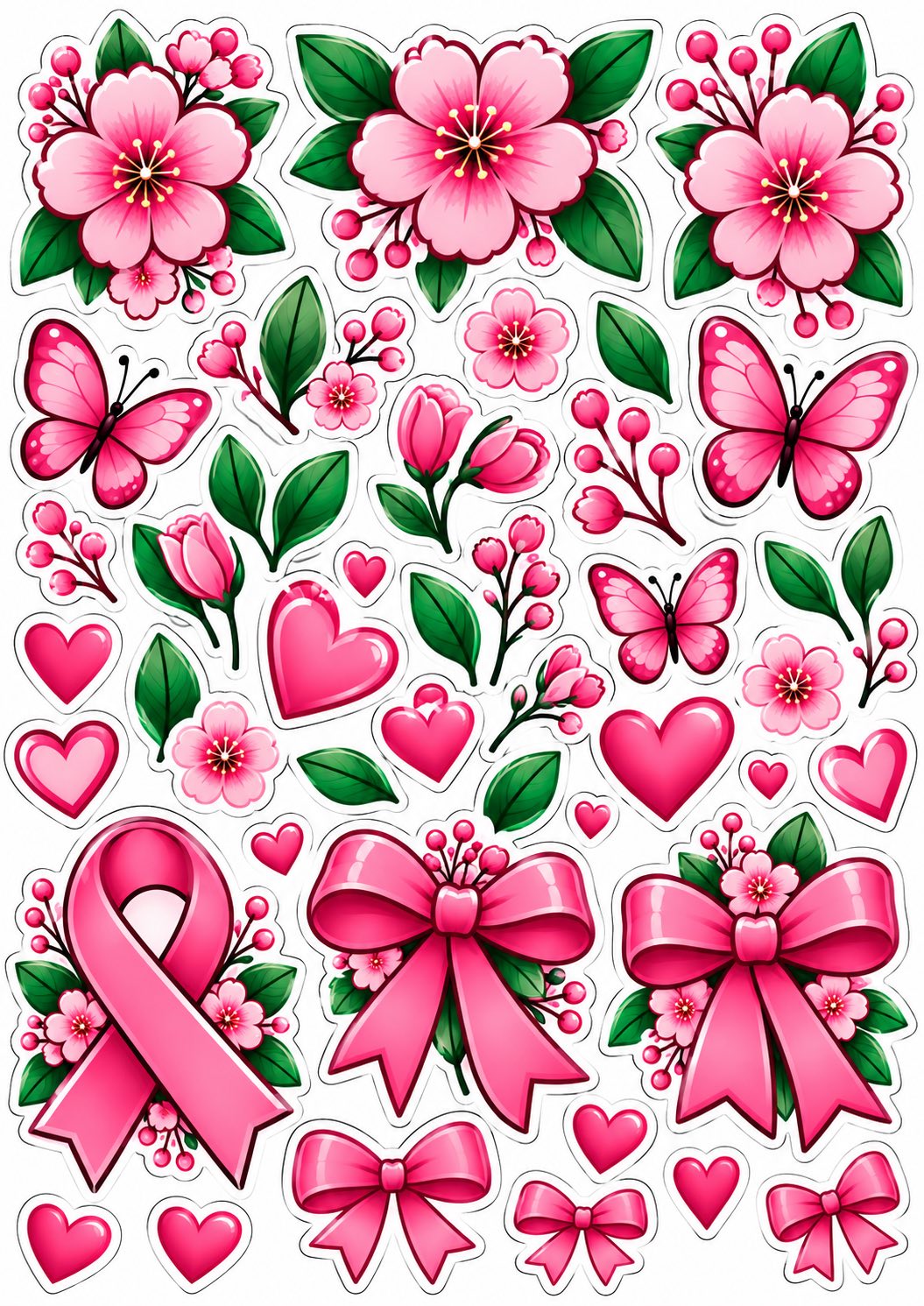 Kit Outubro Rosa para Bambolê – Decoração para Fotos — amostra 3: Kit Outubro Rosa para decorar bambolê com frases, flores,…