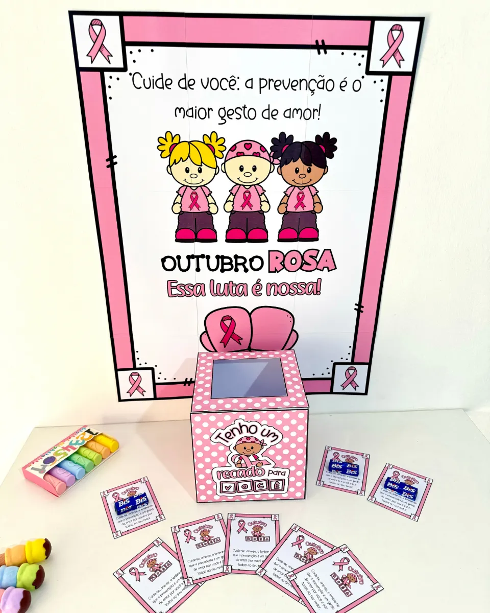 Kit Outubro Rosa para Educação Infantil e Anos Iniciais do Ensino Fundamental — Atividades para Todas as séries: Cartaz já…