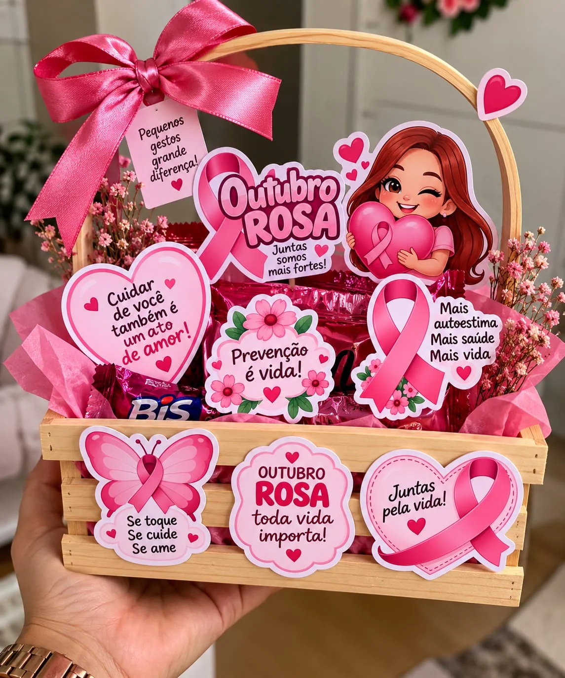 Kit Outubro Rosa para Imprimir – Apliques e Cartões — Datas comemorativas para Todas as séries: Kit Outubro Rosa: apliques…