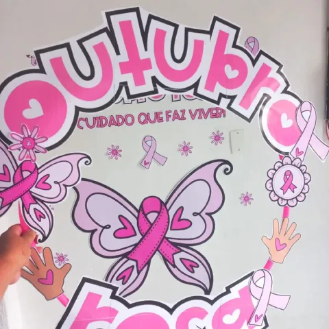 Kit Outubro Rosa para Imprimir – Painel Borboleta e Bambolê — amostra 1: O material inclui Kit Outubro Rosa para Imprimir – Painel Borboleta e Bambolê — amostra 1: O material inclui