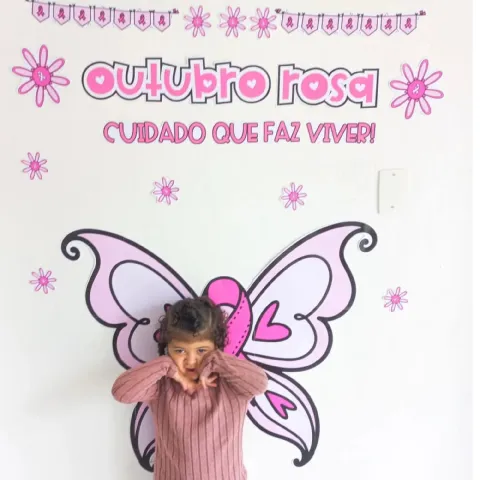 Kit Outubro Rosa para Imprimir – Painel Borboleta e Bambolê — amostra 2: Público recomendado Kit Outubro Rosa para Imprimir – Painel Borboleta e Bambolê — amostra 2: Público recomendado