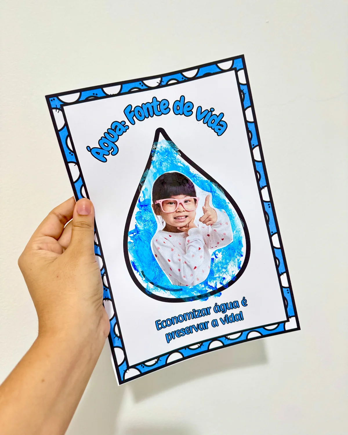 Kit Painel Colaborativo "Água: Fonte de Vida" com Foto dos Alunos — amostra 5: Torne o Dia da Água inesquecível com este…