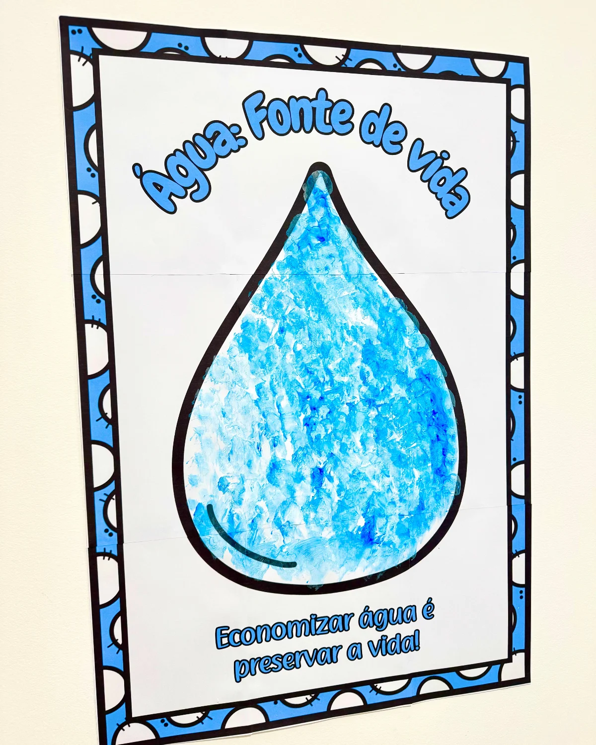 Kit Painel Colaborativo "Água: Fonte de Vida" com Foto dos Alunos — amostra 6: Torne o Dia da Água inesquecível com este…
