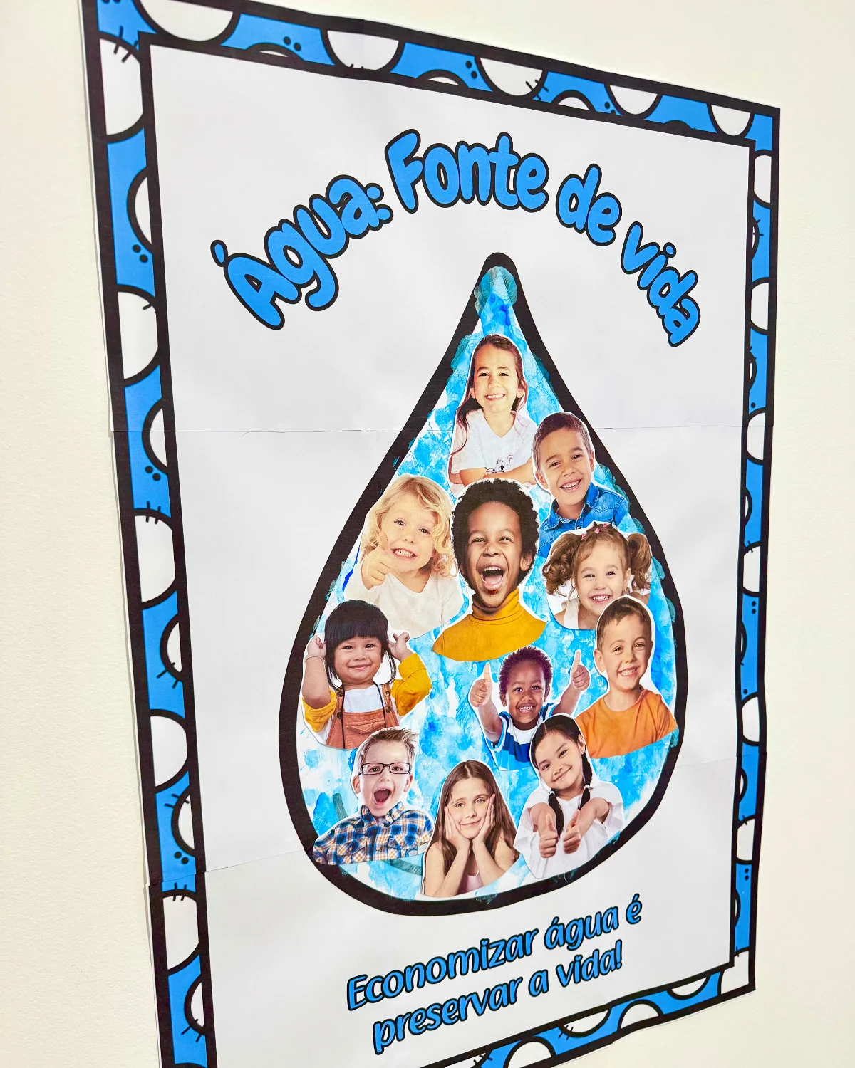 Kit Painel Colaborativo "Água: Fonte de Vida" com Foto dos Alunos — amostra 7: Torne o Dia da Água inesquecível com este…