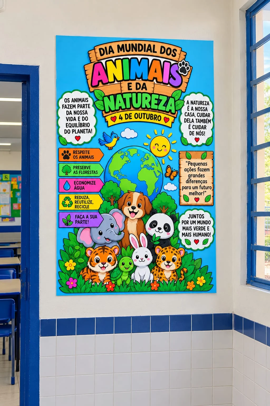 Kit Painel Dia Mundial dos Animais e da Natureza – 16 Páginas — amostra 6: kit Painel educativo sobre animais e natureza e…