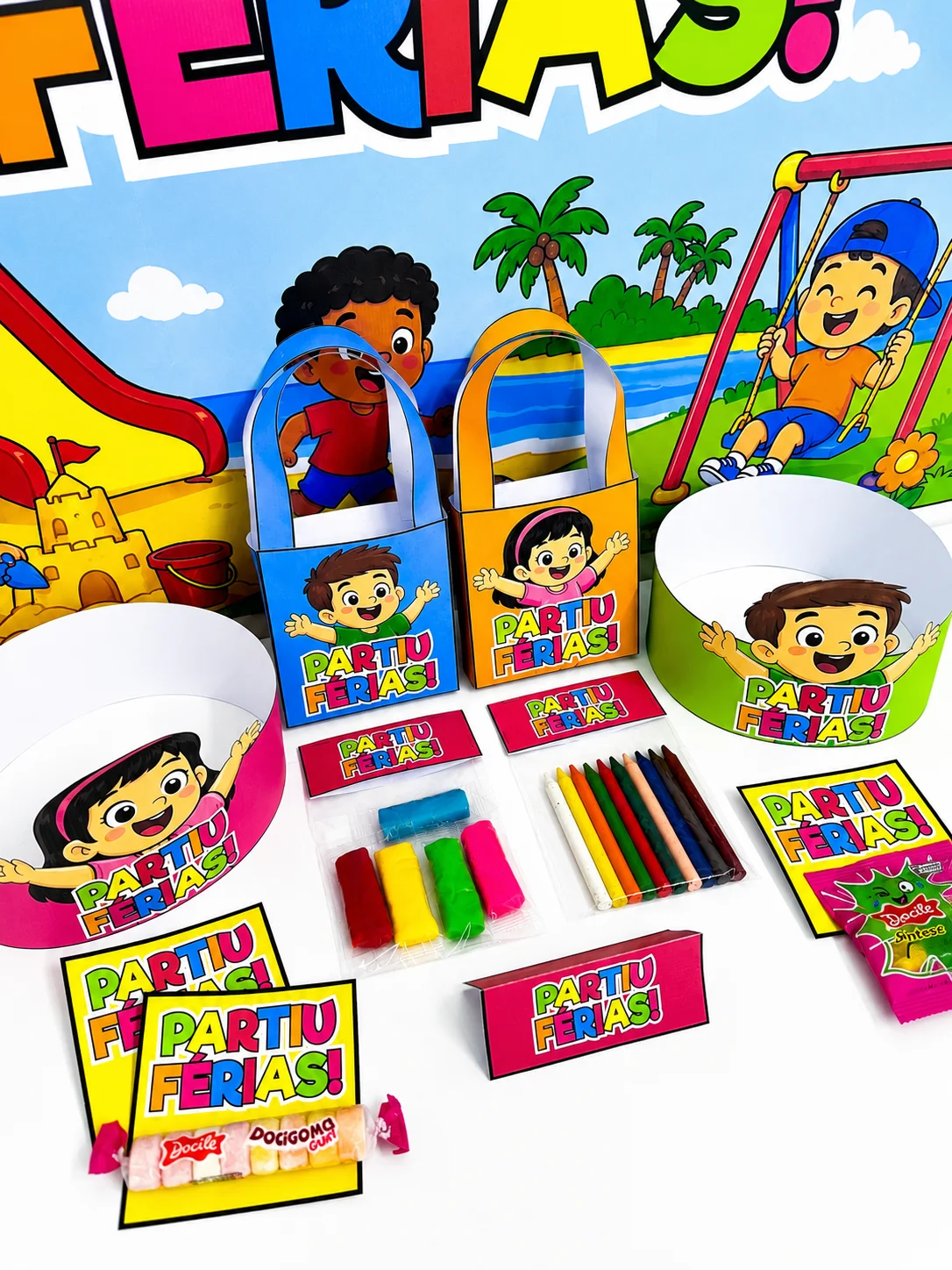 Kit Painel e Lembrancinhas Férias – Material Pedagógico — amostra 1: O que vem no material