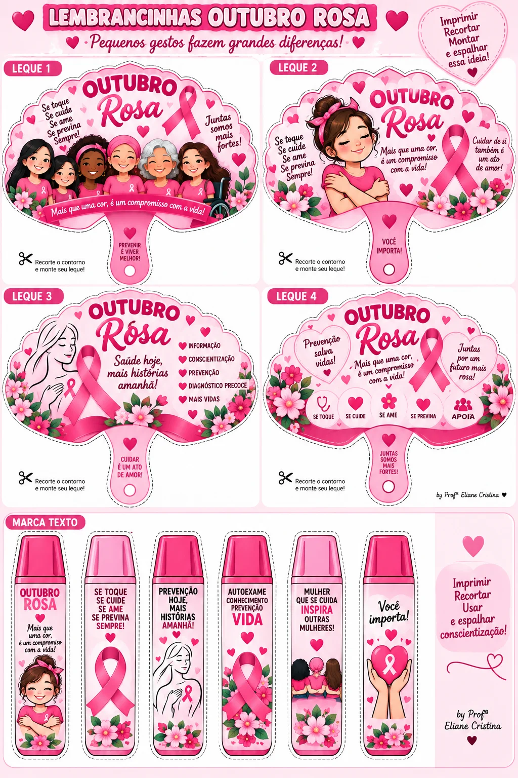 Kit Painel e Lembrancinhas Outubro Rosa (cópia) — amostra 4: 🌸 KIT OUTUBRO ROSA – MATERIAL PEDAGÓGICO E DECORATIVO 💗 Um…