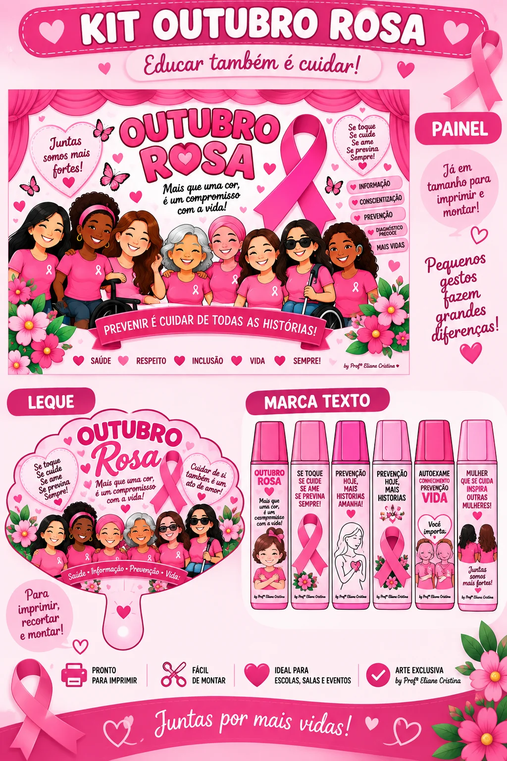 Kit Painel e Lembrancinhas Outubro Rosa (cópia) — capa do material