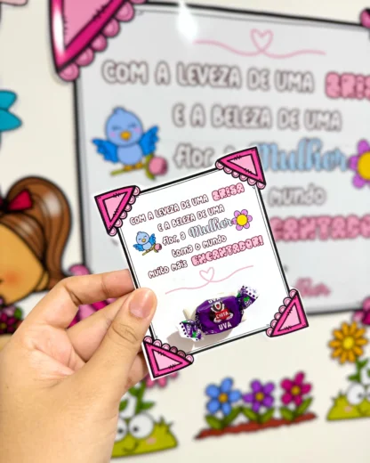 Kit Painel + Lembrancinha Dia da Mulher — amostra 2: Encante sua escola com este Kit Painel + Lembrancinha do Dia da Mulher