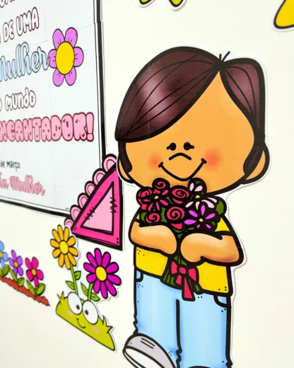 Kit Painel + Lembrancinha Dia da Mulher — amostra 5: Encante sua escola com este Kit Painel + Lembrancinha do Dia da Mulher