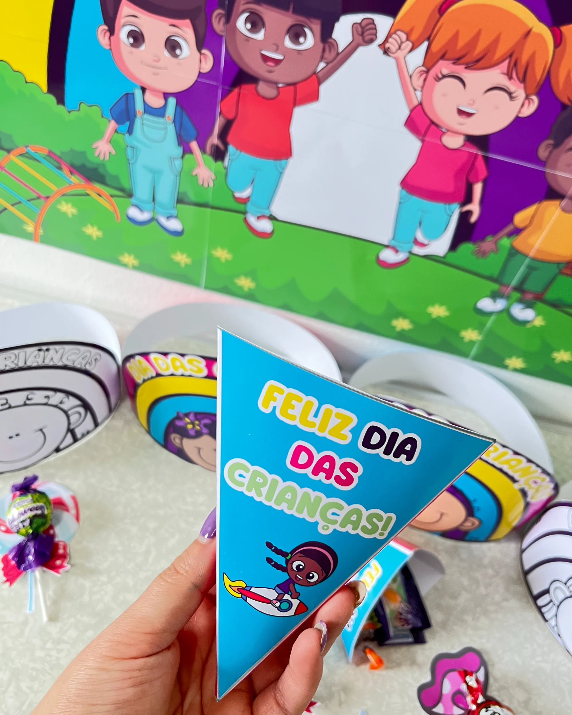 KIT PAINEL + LEMBRANCINHAS DIA DAS CRIANÇAS — amostra 2: Transforme o Dia das Crianças em um momento ainda mais mágico,…