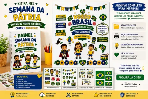 Kit Painel Semana da Pátria | 7 de Setembro — amostra 1: Deixe sua sala pronta para a Semana da Pátria com um painel… Kit Painel Semana da Pátria | 7 de Setembro — amostra 1: Deixe sua sala pronta para a Semana da Pátria com um painel…