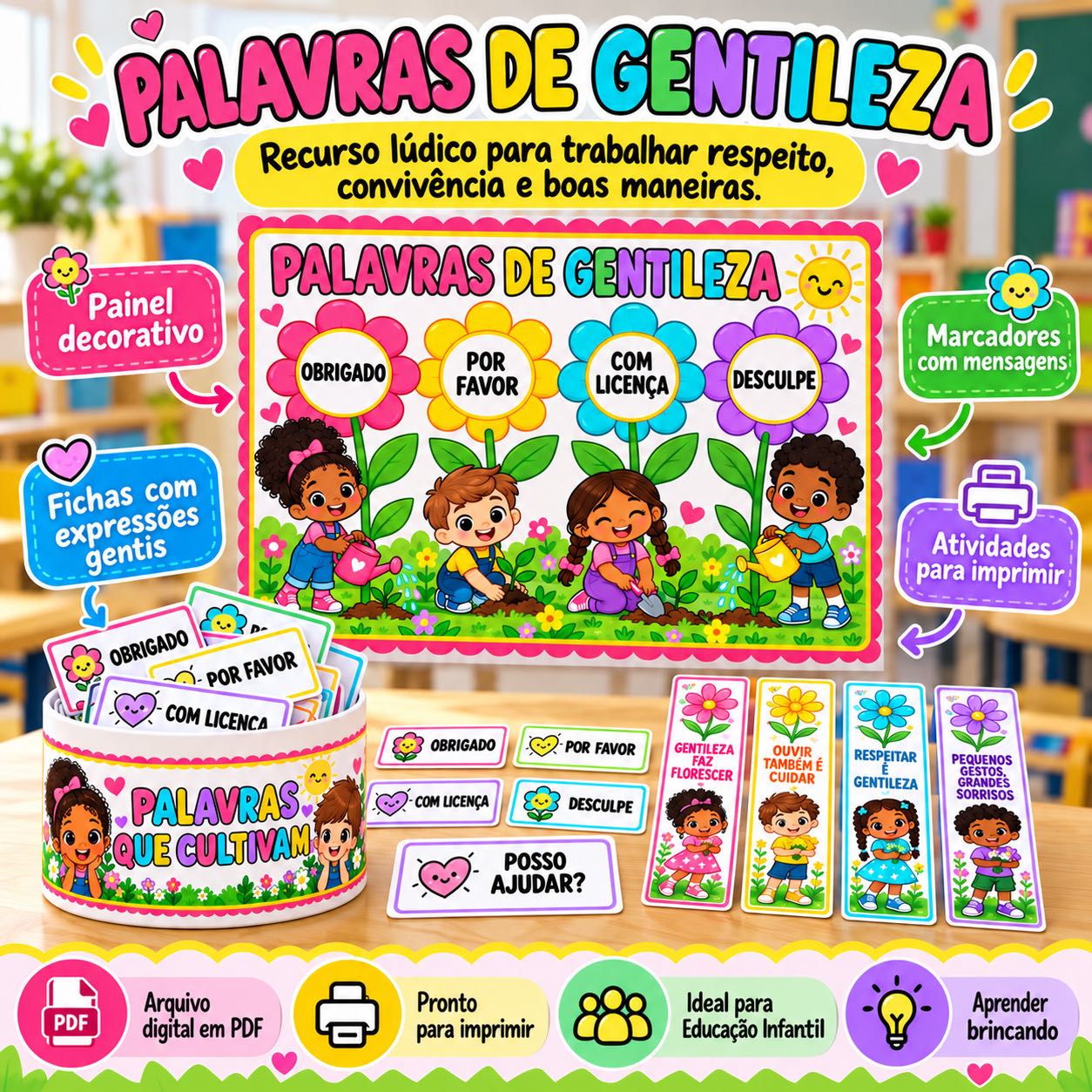 Kit Palavras de Gentileza – Atividades Socioemocionais anos iniciais — capa do material