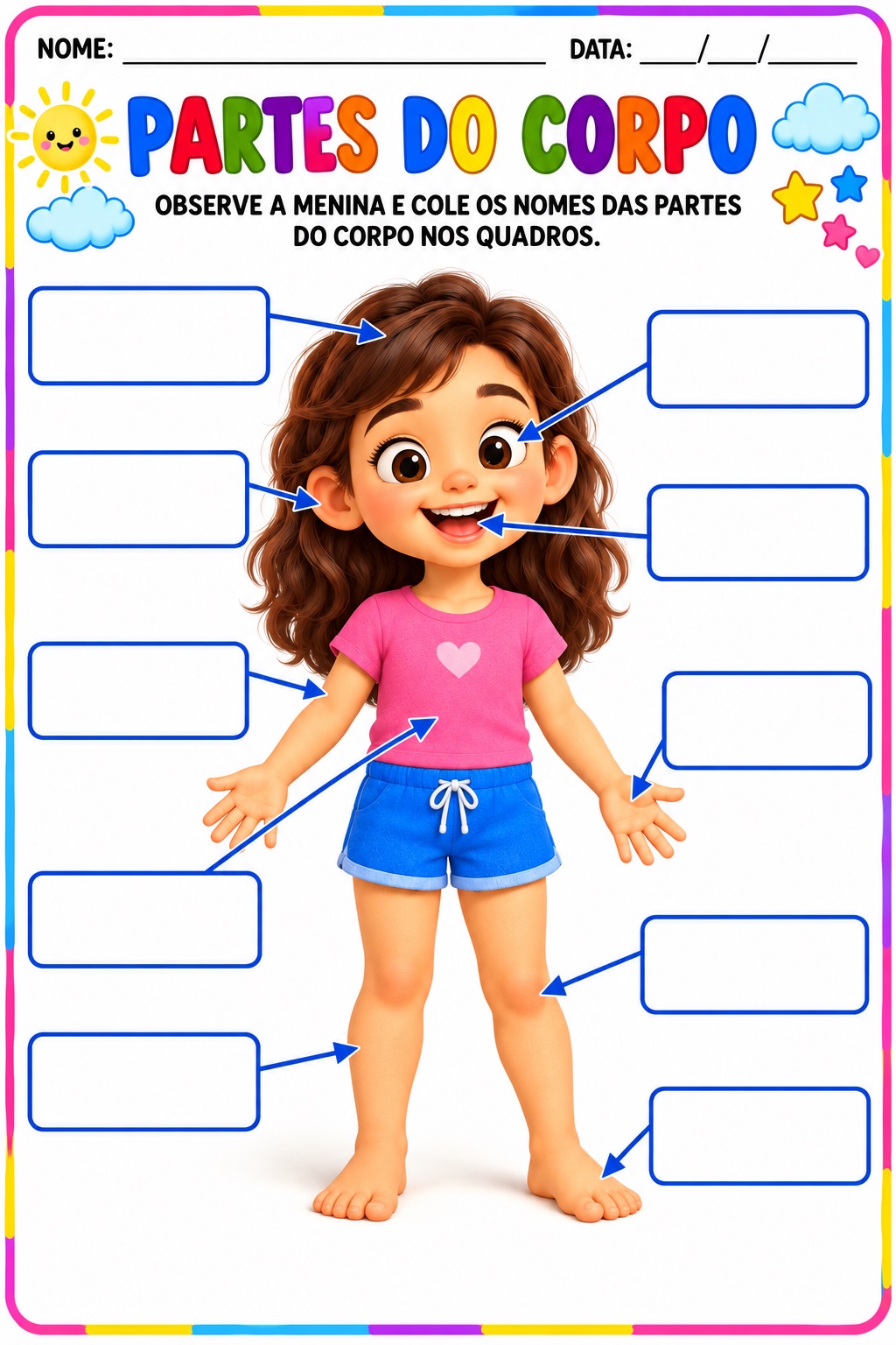 Kit Partes do Corpo para Educação Infantil e Anos Iniciais — amostra 1: Um kit para aprender as partes do corpo brincando