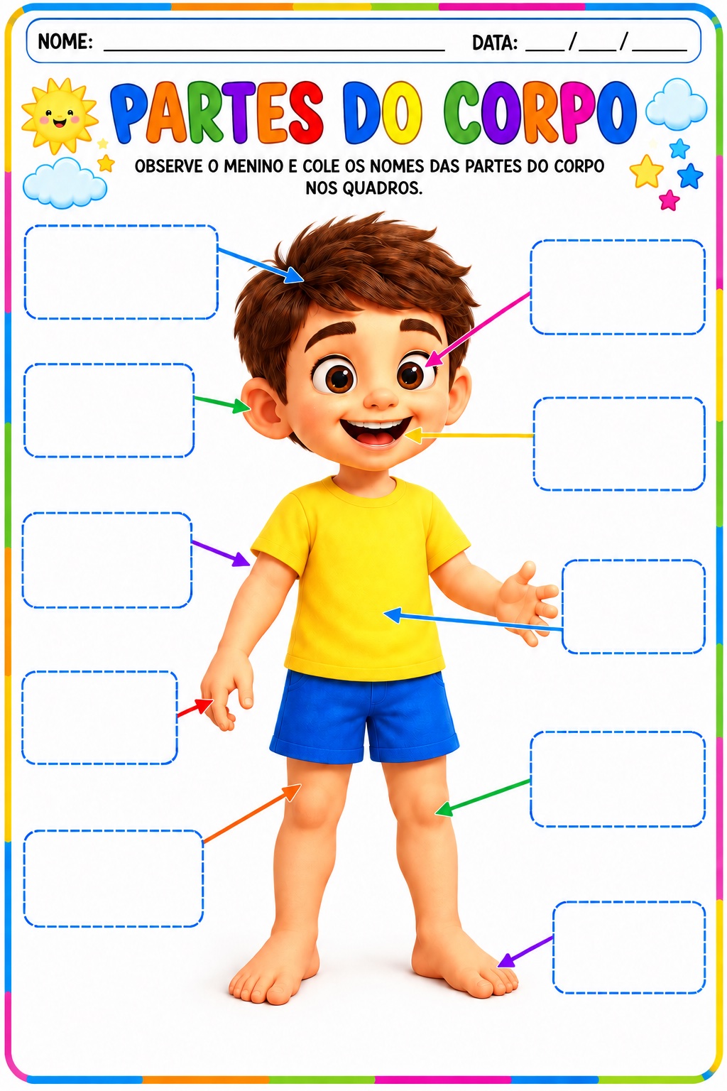 Kit Partes do Corpo para Educação Infantil e Anos Iniciais — amostra 2: Um kit para aprender as partes do corpo brincando