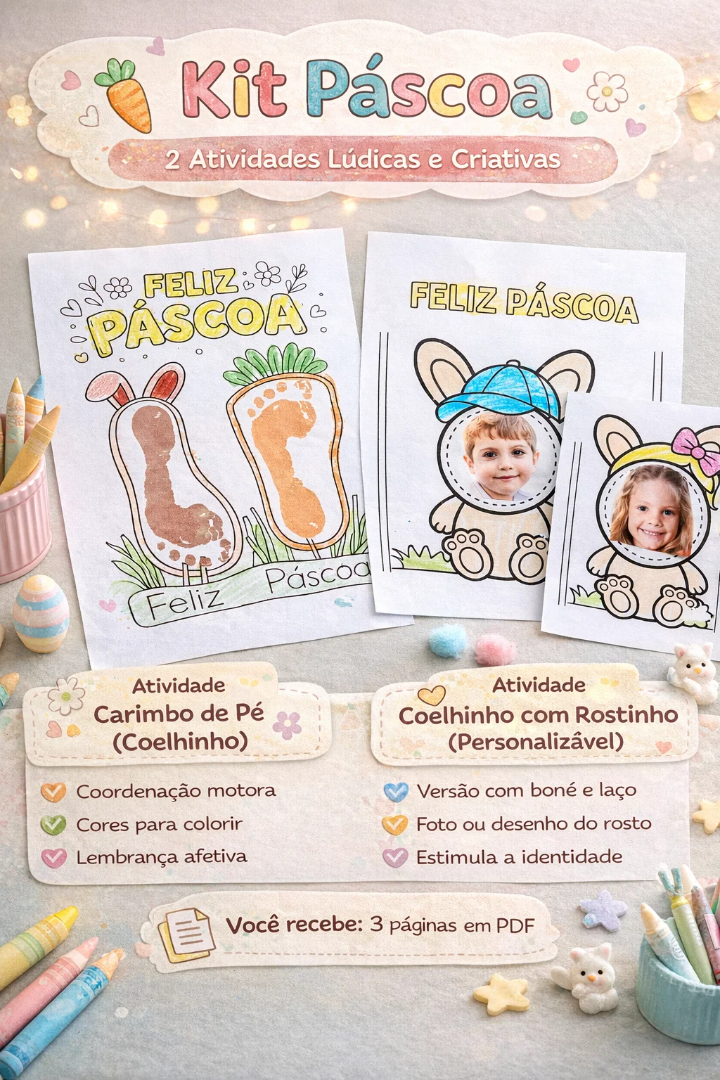 Kit Páscoa – 2 Atividades Lúdicas e Criativas — Datas comemorativas para Educação Infantil: Um kit encantador para tornar a…