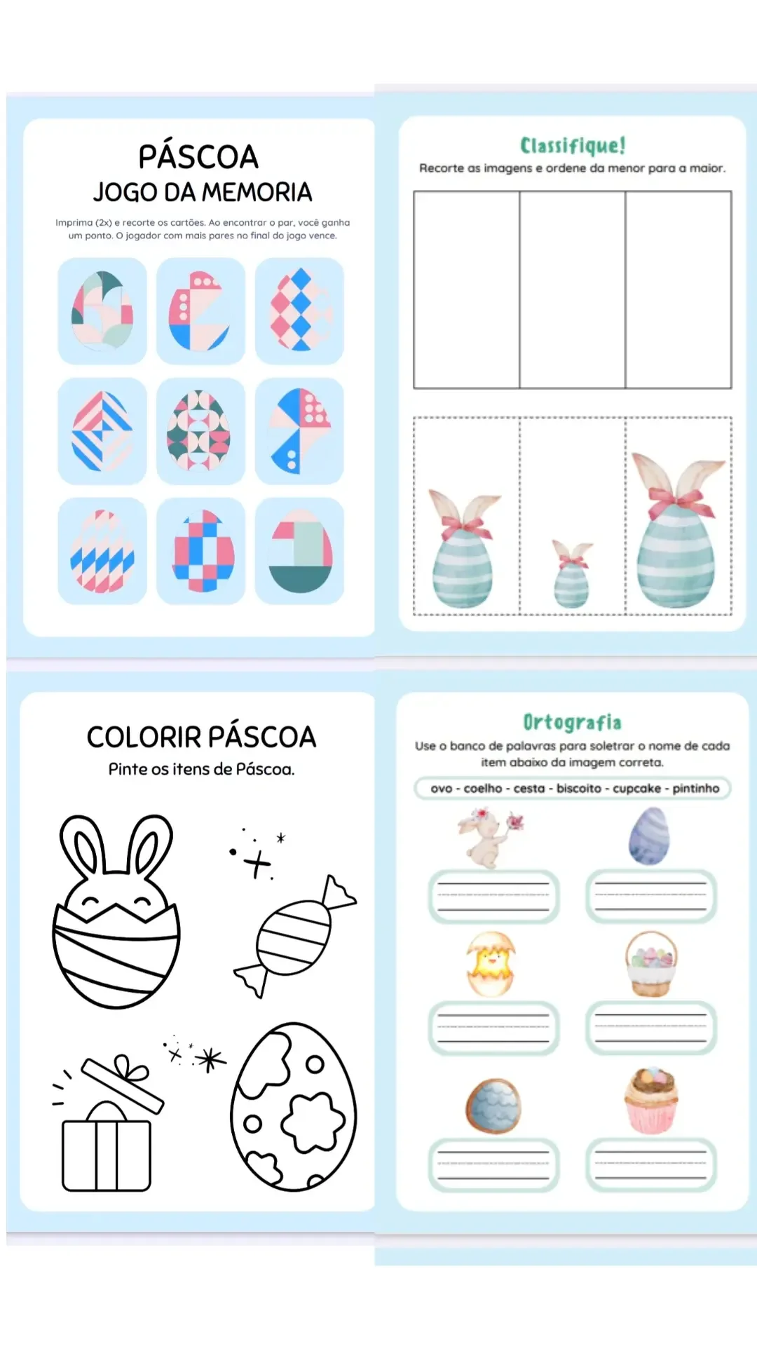 Kit Páscoa Divertida 🐰✨ — amostra 7: Transforme sua comemoração de Páscoa em uma experiência encantadora, organizada e…
