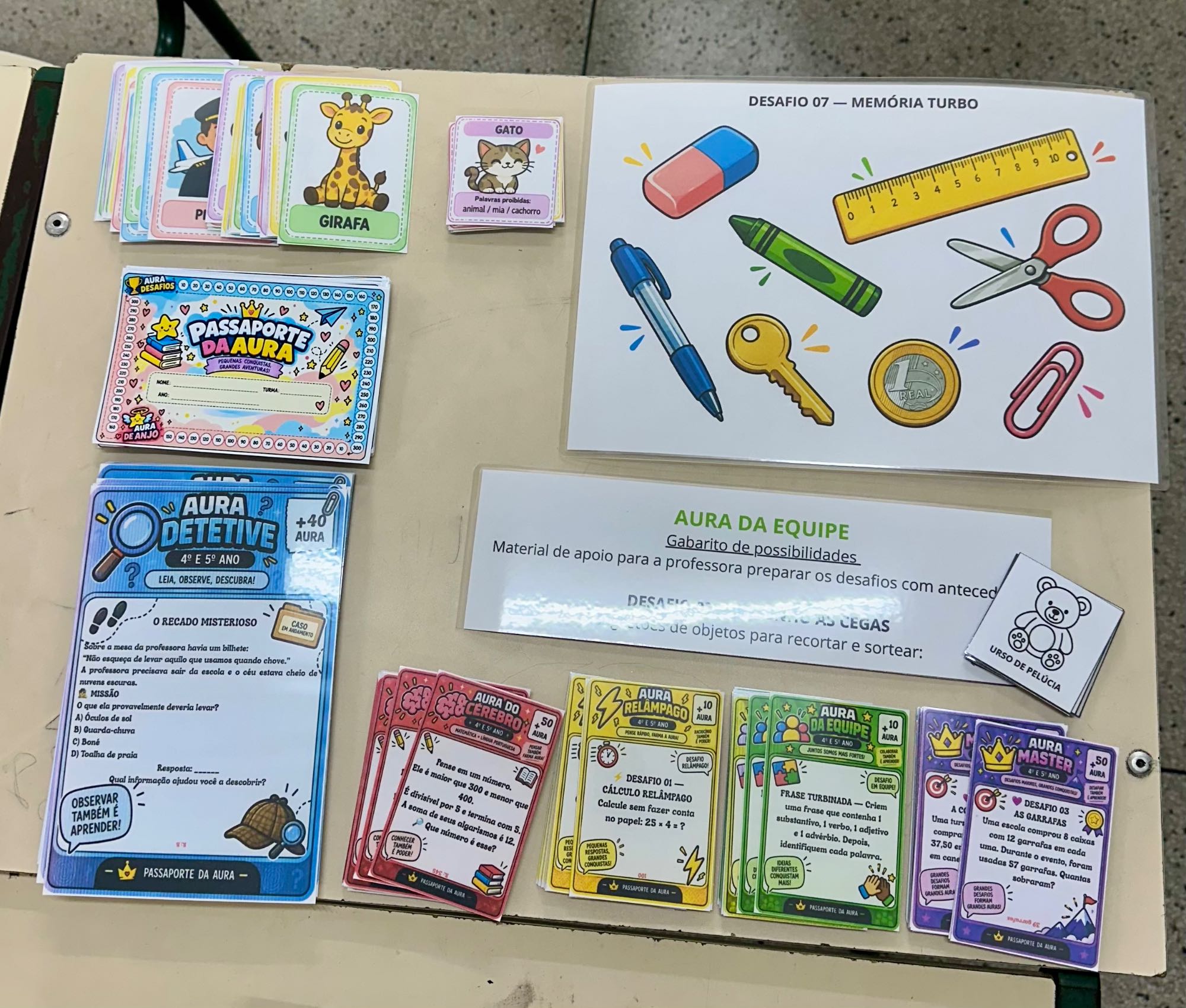 KIT Passaporte da Aura + Jogo Gamificado para 4º e 5º Ano — amostra 1: É um jogo pedagógico para 4º e 5º ano, com desafios…