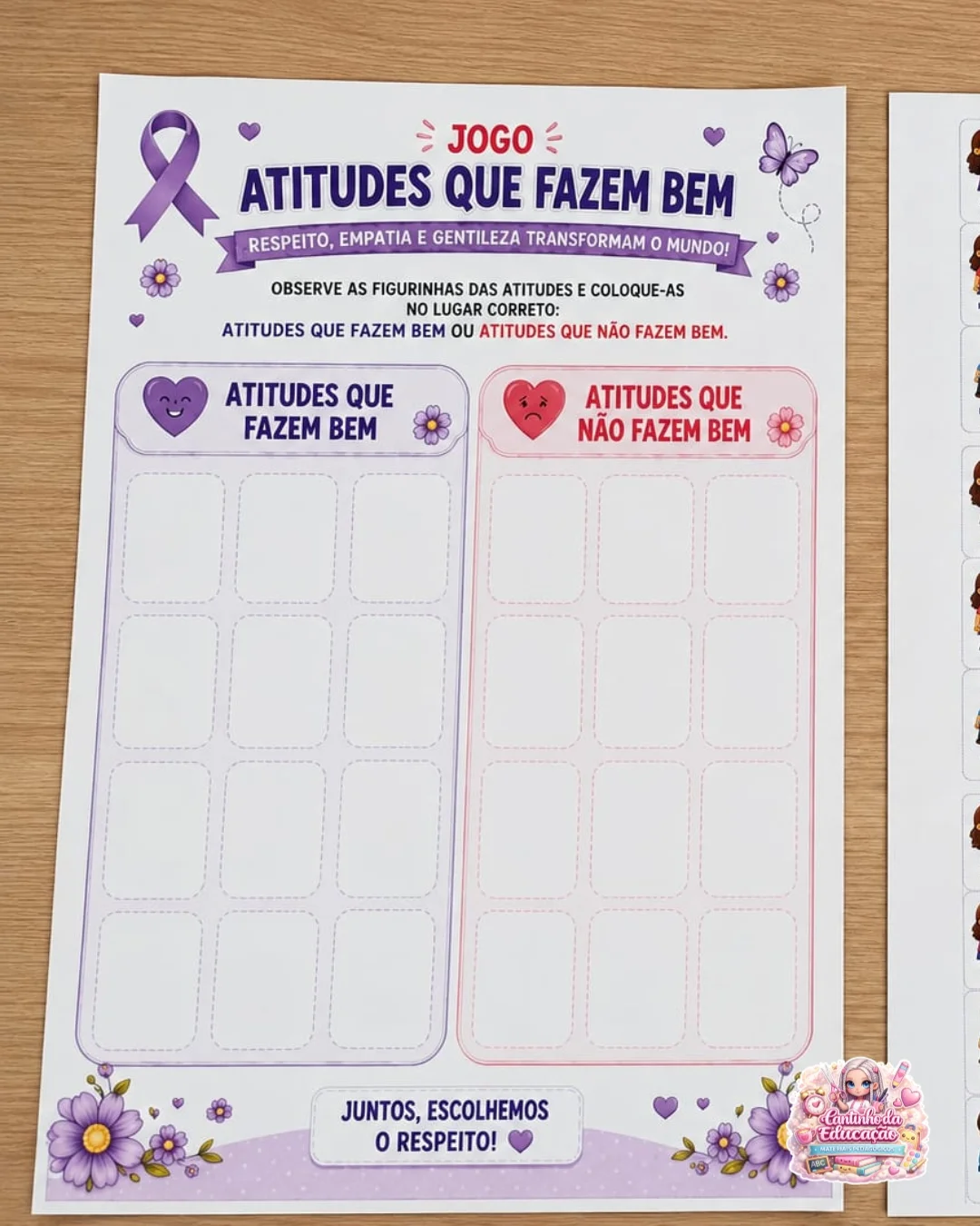 Kit pedagógico – agosto lilás – PDF para Imprimir — amostra 3: Formato e entrega