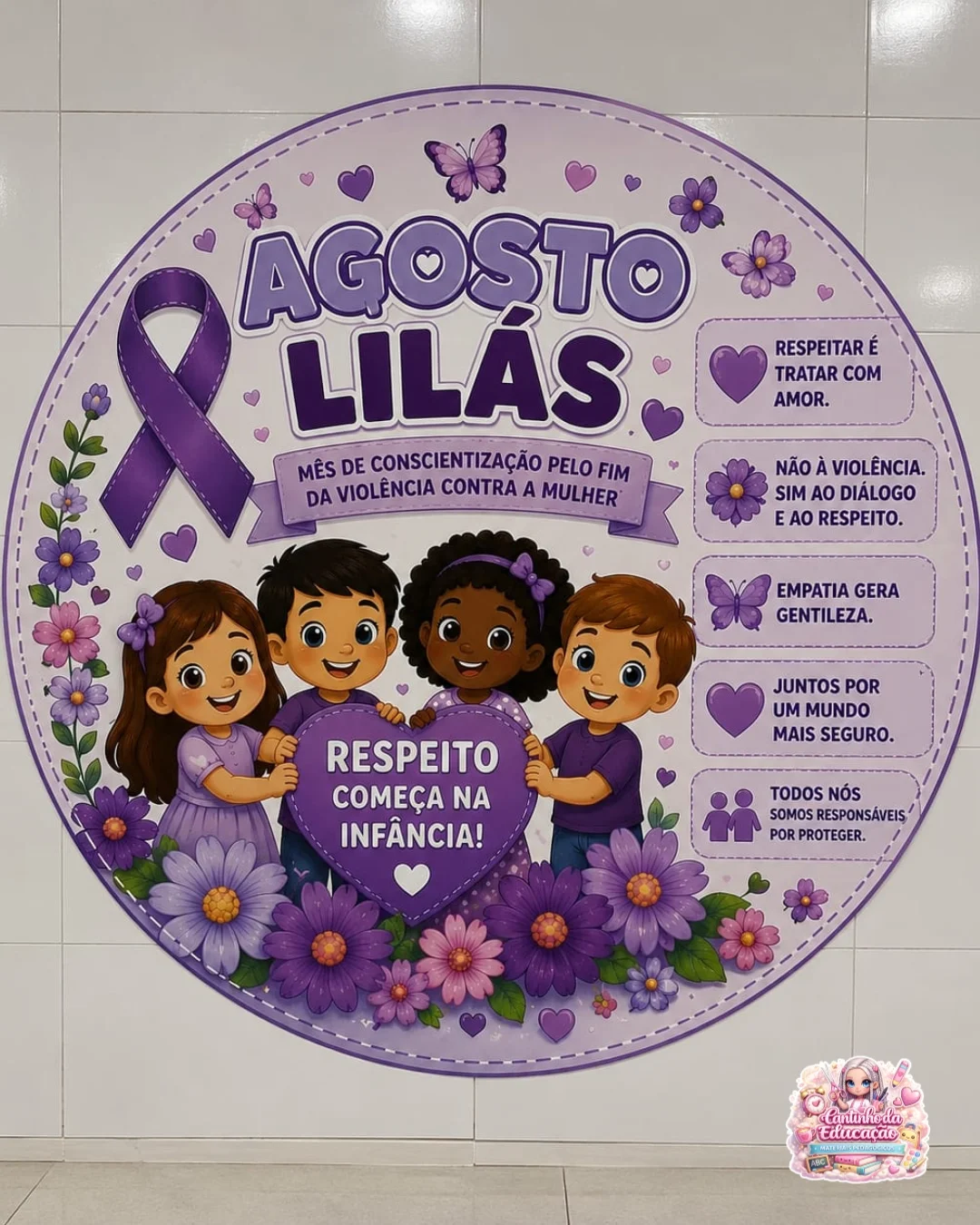 Kit pedagógico – agosto lilás – PDF para Imprimir — amostra 7: Um material completo para trabalhar o Agosto Lilás de forma…