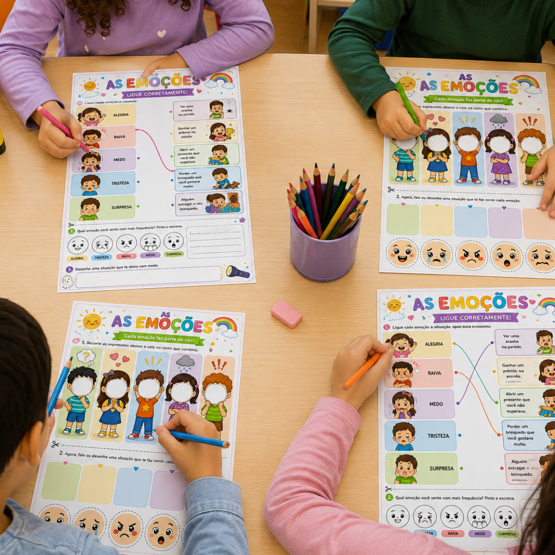 Kit pedagogico - as emoções – PDF para Imprimir | Educação Infantil e Anos Iniciais — capa do material