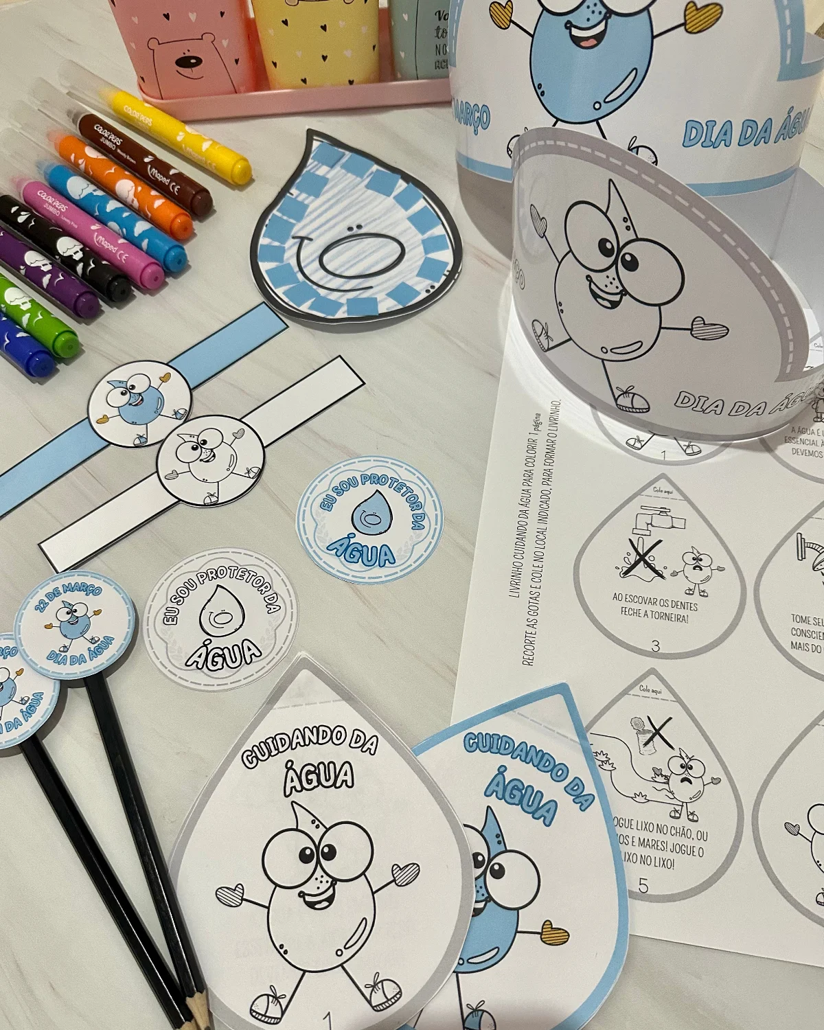 Kit Pedagógico Dia da Água: Painel, Livrinho e Lembrancinhas — amostra 2: Sobre o Kit Pedagógico Dia da Água: Painel,…