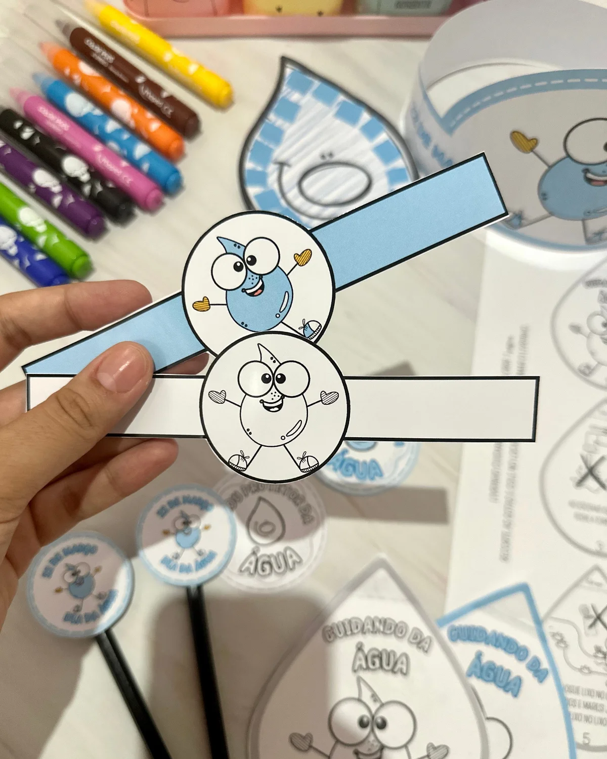 Kit Pedagógico Dia da Água: Painel, Livrinho e Lembrancinhas — amostra 3: Celebre o Dia da Água com este kit completo