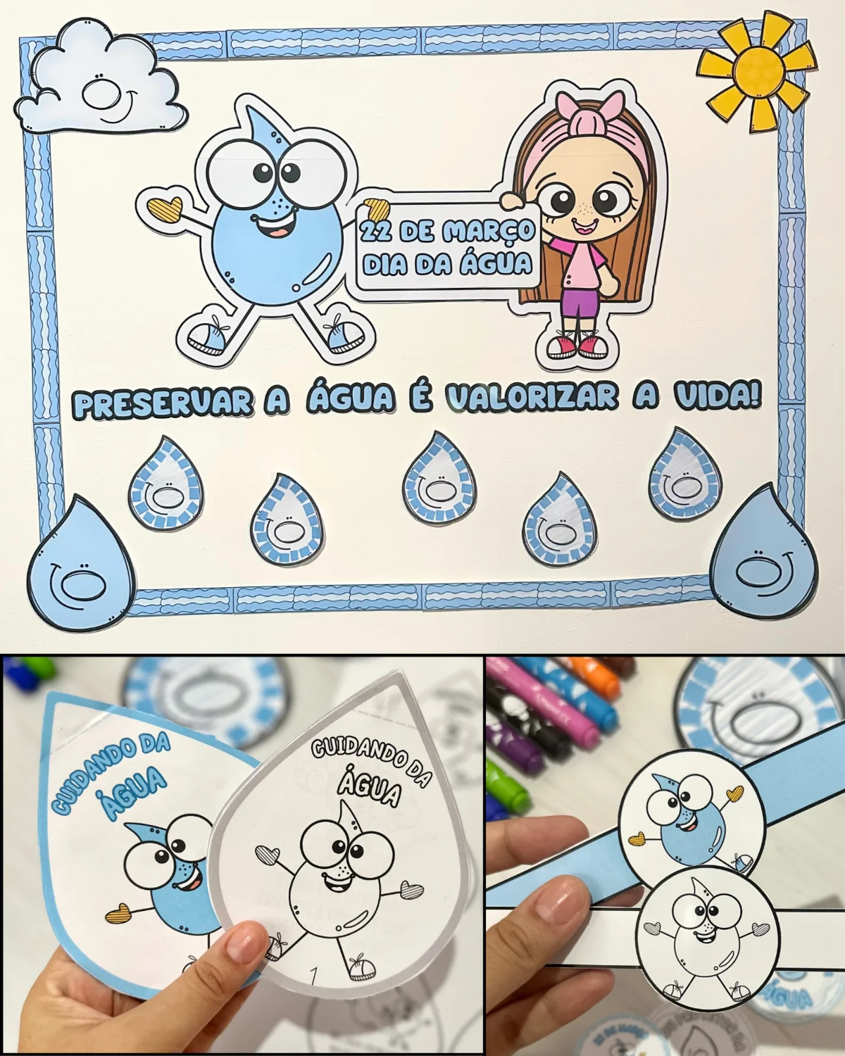 Kit Pedagógico Dia da Água: Painel, Livrinho e Lembrancinhas — Ciências para Educação Infantil: Celebre o Dia da Água com…