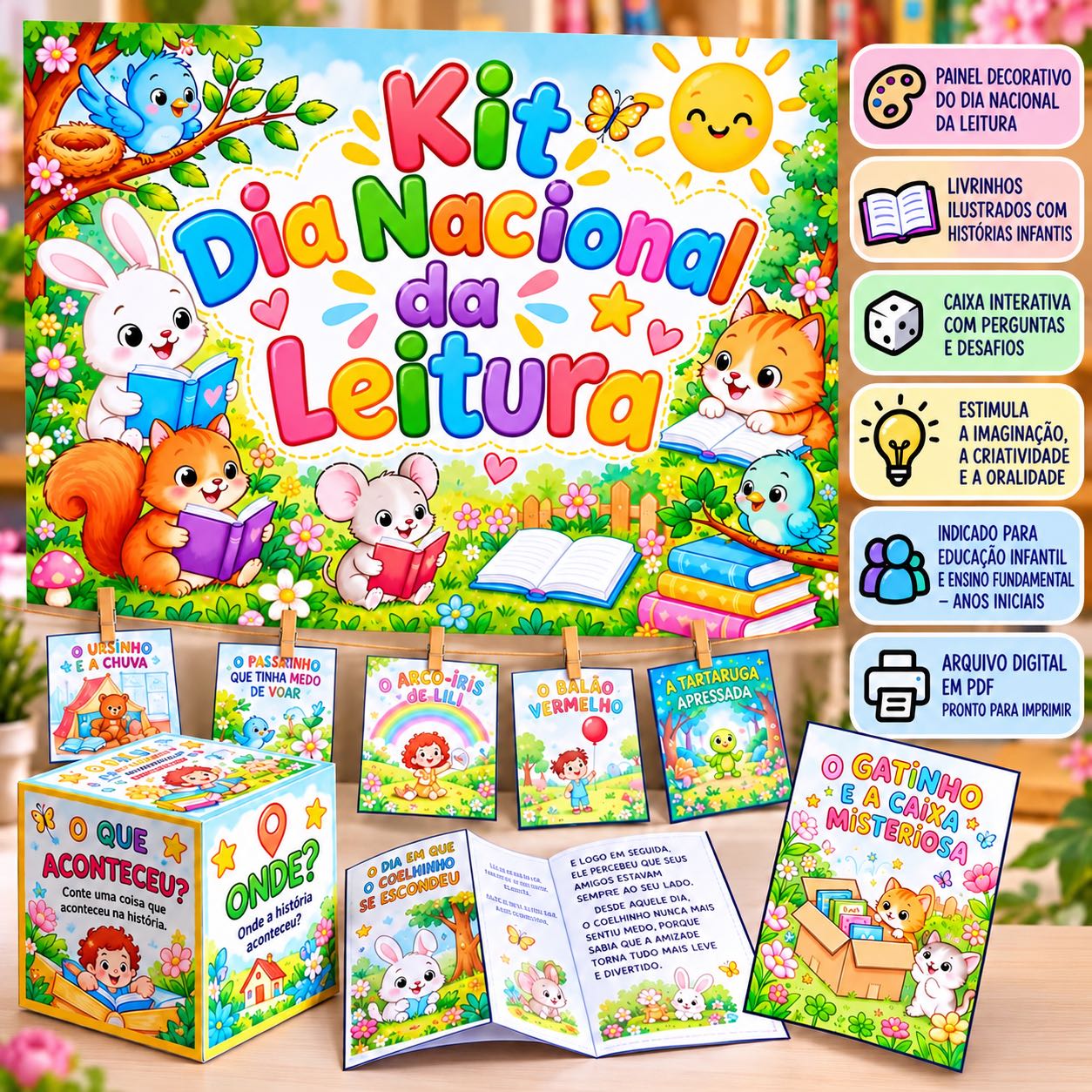 Kit Pedagógico Dia Nacional da Leitura : Alfabetização Anos Iniciais — capa do material
