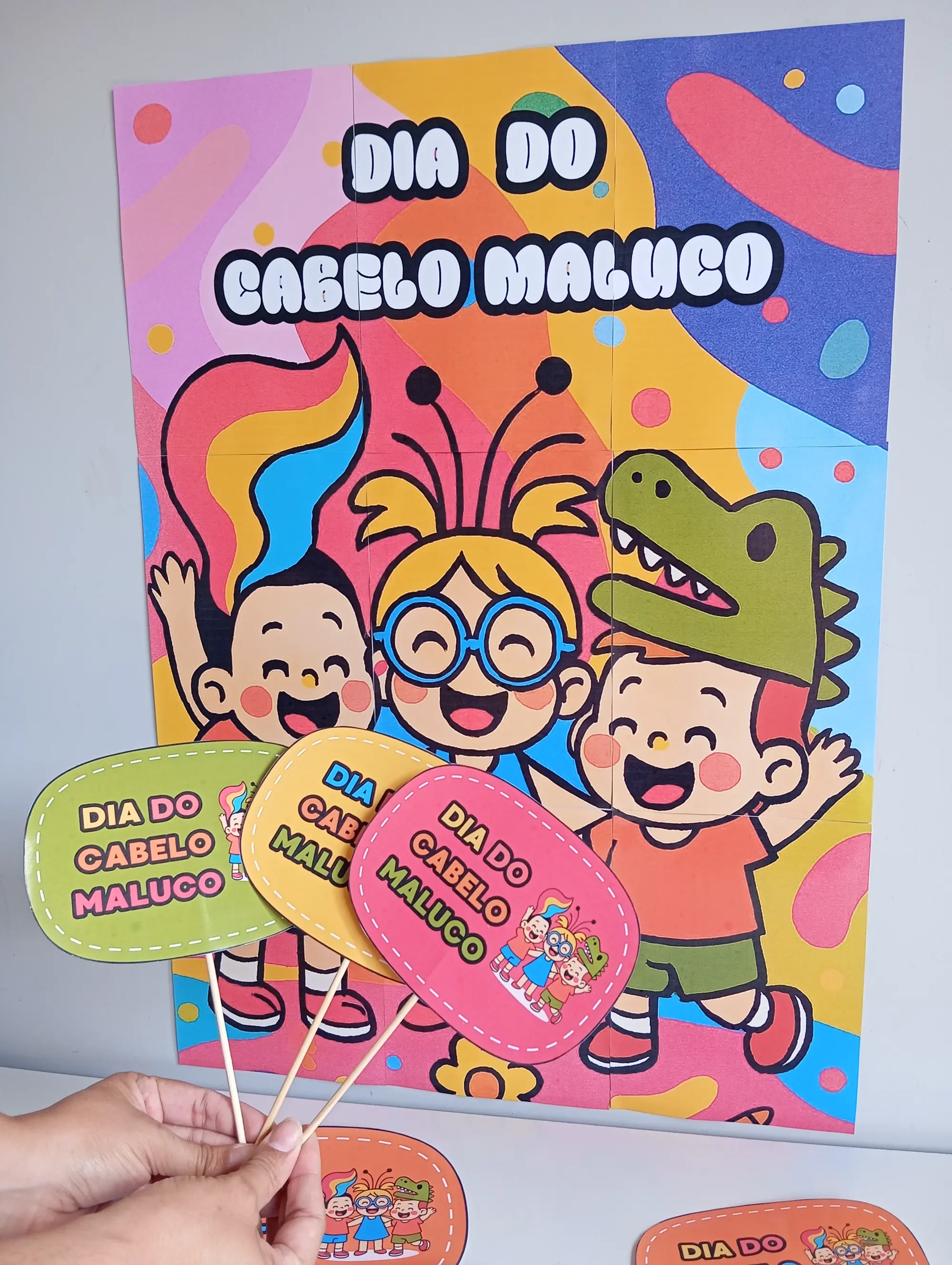 Kit Pedagógico Digital Painel + Plaquinhas do Dia do Cabelo Maluco — Datas comemorativas para Educação Infantil: Apresento…